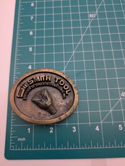 Vintage Smith Tool Belt Buckle Smith International Oil Gas Drill Bit Brass
