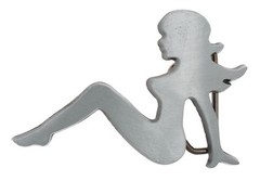 Mud Flap Girl Cut Out Trucker Metal Belt Buckle