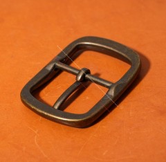 40mm Men Vintage Brass Tone Plated Western Leathercraft Center Bar Belt Buckle