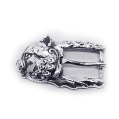 Cat Head Sterling Silver Belt Buckle