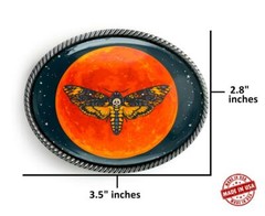 Magic Moon Celestial Alchemy Hawk Moth Handmade Artisan Belt Buckle