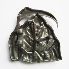 Belt Buckle for Men Antique Brushed Silver Grim Reaper Belt Buckle