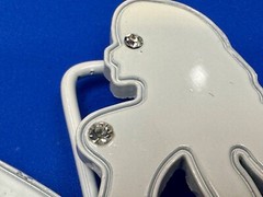 Mudflap Girl Belt Buckle Mud Flap White Color Enamel Cz Studded Belt Buckle
