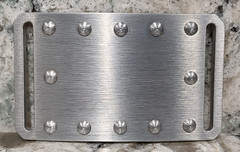 GRIP6 BELT BUCKLE – AIRPLANE RIVETS – RAW ALUMINIUM – 1.5 INCH WIDE
