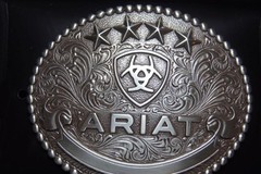 Ariat Western Belt Oval Buckle Stars Logo Silver A37061