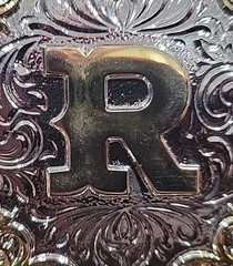Montana Silversmiths Men&rsquo;s Letter « R » Attitude Belt Buckle Open Box