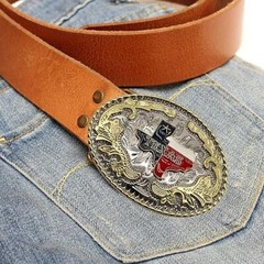 Texas Flag Map Western Rodeo Gold Tone Design Fashion Cowboy Belt Buckle