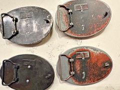 LOT OF 4 Washed Up Hollywood 1.75&Prime; Lion Fleur Heraldic WUH Belt Buckle, unused!