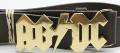 Vintage AC/DC Belt Buckle and Leather Belt