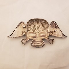 Blue Crystal Rhinestone Skull Chrome Belt Buckle – See Description