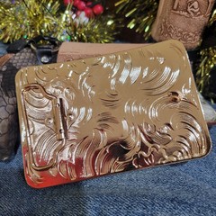 Eagle Western Belt Buckle Hebilla Rodeo Silver & Rosetone 4x 3.5 Inche
