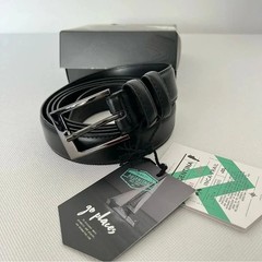 Mio Marino Belt Men&rsquo;s Classy Prong Buckle Leather Belt Black Size 52&Prime;