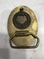 Steel, North Dakota 1881 Centennial Brass Belt Buckle Vintage 1980