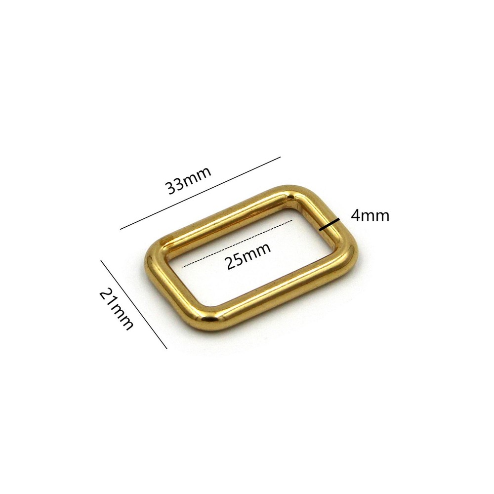 25mm Rectangular Gold Seamless Loop Handbag Strap Ring lot
