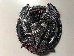 Rare men’s Harley-Davidson Eagle,V-Twin&Wheel solid brass belt buckle.Chrome
