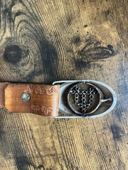 Initial Tennessee UT Monogram Western Cowboy Women Orange Sequin Belt / Buckle