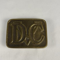 Vintage Dee Cee Brand Brass Belt Buckle Washington Manufacturing Workwear
