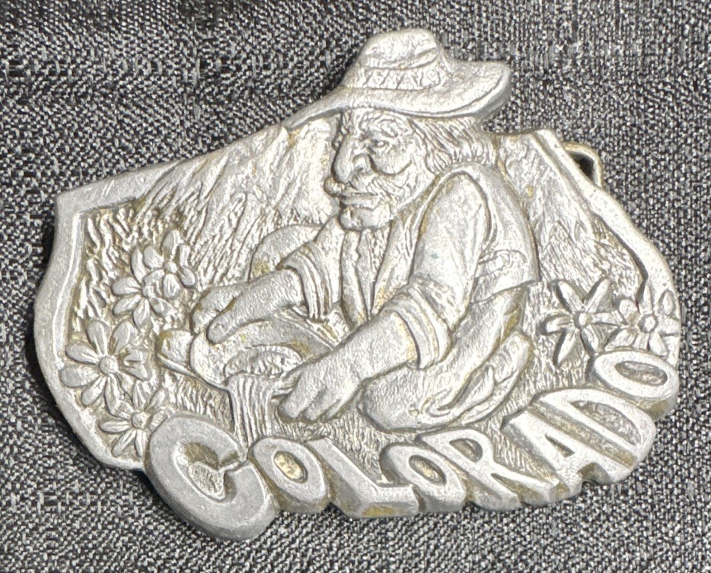 C.D.C. Metalworks Spec-Cast gold mining Belt Buckle for 2” belt 1977