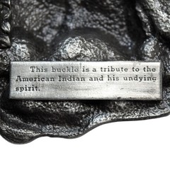 Vtg 1984 Siskiyou Pewter Belt Buckle Native American Warrior Horse Tribute R-29