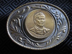 Vintage JOHN WAYNE Metal Belt Buckle American Cowboy Actor
