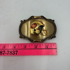 Vintage 1978 San Francisco 49ers Belt Buckle Raintree NFL Football Helmet Gold