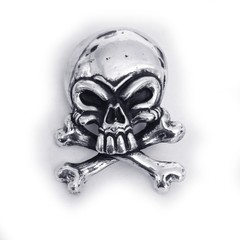 Skull with Crossed Bones Sterling Silver Belt Buckle