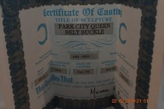 Michael Ricker 1983 Park City Queen Pewter Buckle 2351 of 3500 Signed + COA
