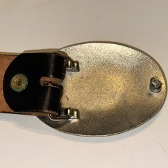 Tooled Leather Belt Size 30 Duck Hunting Crumrine Bronze Eagle Eye Gem Buckle
