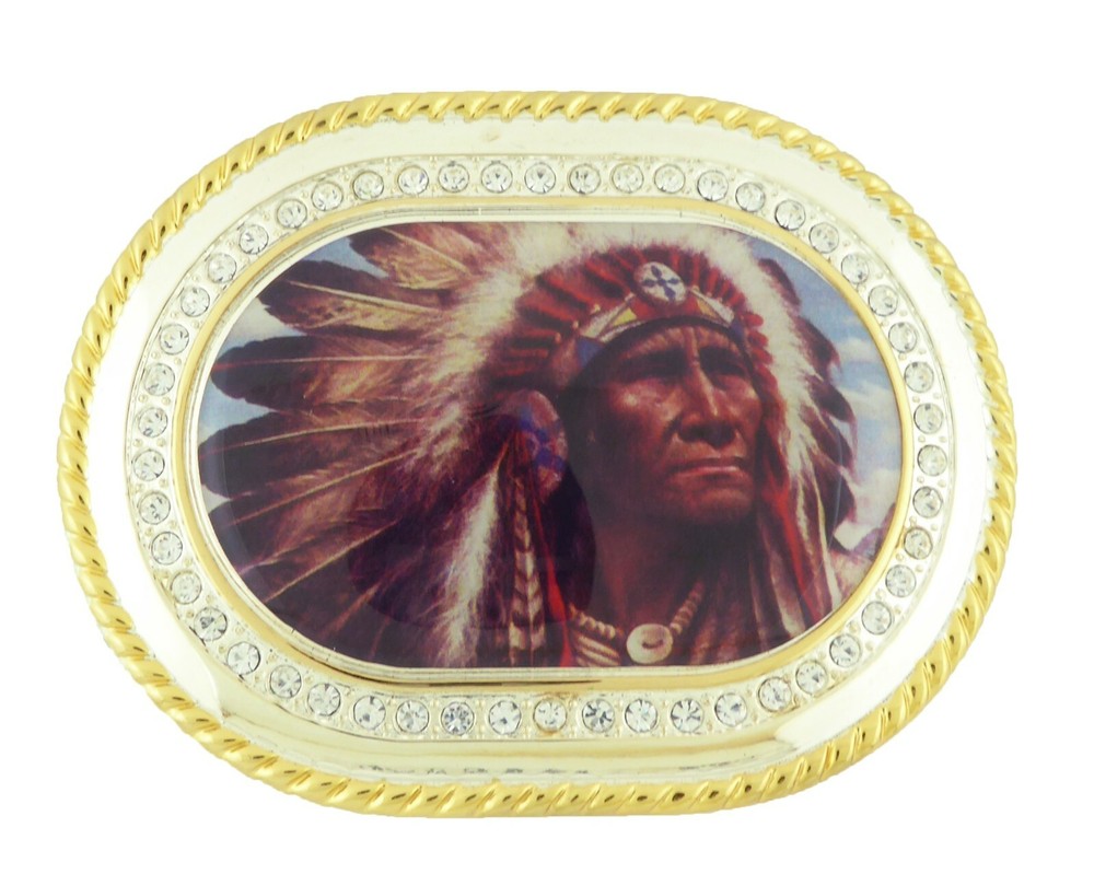 Native American Indian Chief Belt Buckle Costume Mayan New reservations Gift New
