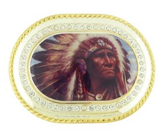 Native American Indian Chief Belt Buckle Costume Mayan New reservations Gift New