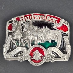 Vintage Budweiser Clydesdales King of Beers Belt Buckle Bergamot USA