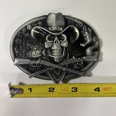 Cowboy Skull Belt Buckle Western Gothic Biker Style Snake Guns Rodeo Punk