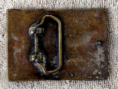 Vintage Budweiser Belt Buckle Copper Tone Anheuser Bush 3 3/8&Prime; x 2 3/8&Prime;