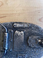 Police America Finest Law Enforcement We Serve and Protect Belt Buckle 1988 USA