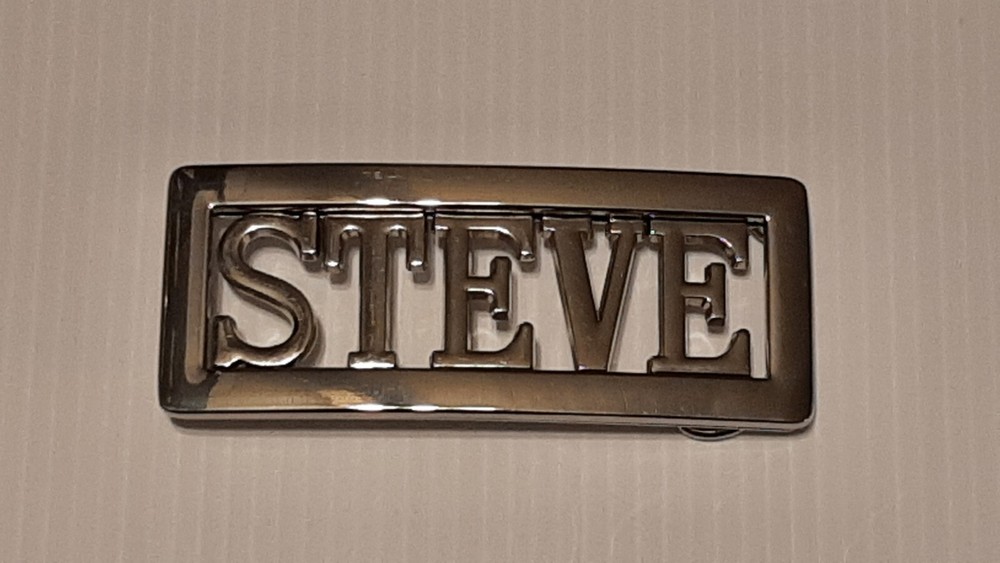 STEVE Custom Personalized Name Belt Buckle -Put your name or word on Buckle