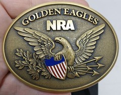 NRA Golden Eagles 2015 Commemorative Belt Buckle Red White Blue Enamel Shield D6