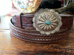 Navajo James Reid style Sterling Silver Turquoise Belt Buckle Set40-42-1.25🐂✅