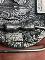 Vintage 1989 Native American Eagle Belt Buckle Siskiyou Belt Co KG CR17 Western