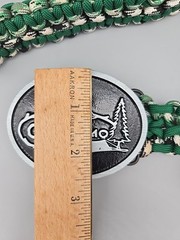 Dyna buckle belt Geronimo silver and black Paracord belt green 39 inches