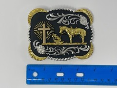 Western Belt Buckle Cowboy Praying Belt Buckle American West USA Belt Buckles