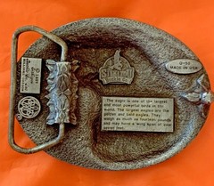 1987 Eagle Head Profile BELT BUCKLE 3D Relief Amazing Detail Collectible #0-50