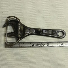VTG 1979 Bergamot Brass Works Metal Belt Buckle Crescent Wrench Made USA D 12