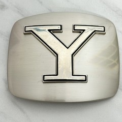 Letter Y Initial Monogram Silver Tone Belt Buckle Western – 3.16&Prime; x 2.78&Prime;