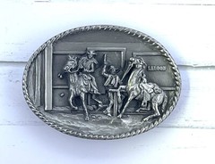 1983 Western Cowboy Bergamot Brass Works, INC. Belt Buckle