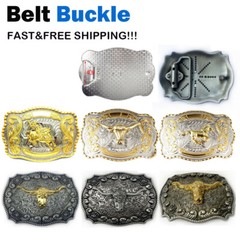 Western Mens Alloy Vintage Fashion Leather Belt Buckle Cowboy Pattern Metal NEW