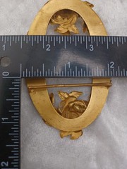 Vintage Sash Buckle Flower Gold Tone Roses