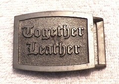 CLASSIC BELT BUCKLE TOGETHER LEATHER TANDY CHARITABLE PEWTER SILVER TONE BB13