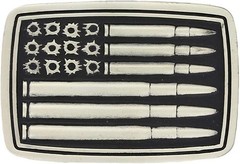 Montana Silversmiths Unisex Bullets & Holes Flag Attitude Buckle A709P