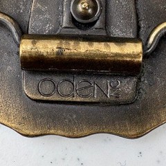 Vintage Oden Inc Brass Belt Buckle &lsquo;Rob&rsquo; Name Western Scalloped Ornate Antique