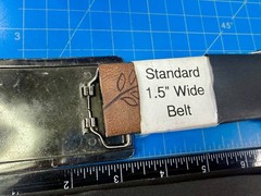 Two Stacked Chevron Shapes? Black Enamel Stripes G Letter Belt Buckle